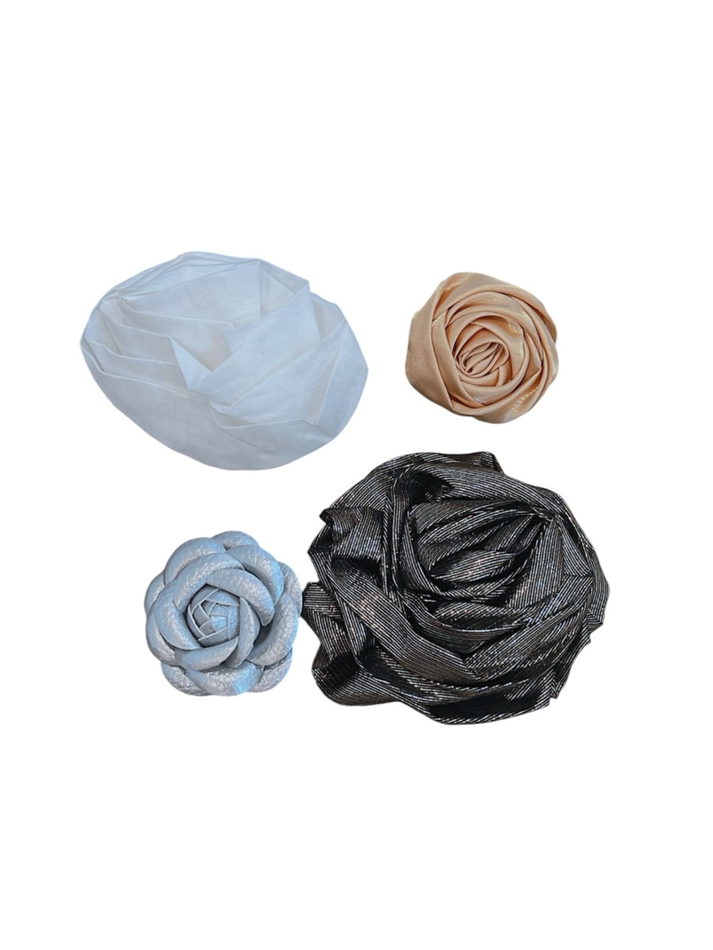 Coco Inspired Camellia Brooch Set of Four Pins